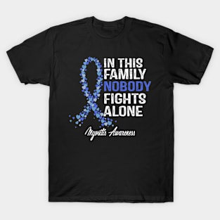 In This Family Nobody Fights Alone Myositis Awareness T-Shirt